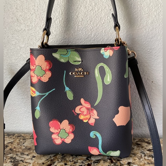 Coach Handbags - Coach Floral Town Bucket 2 Way Bag EUC